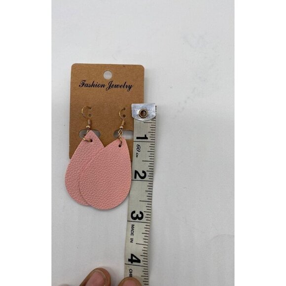 Women's‎ Pink Teardrop Statement Earrings Fashion Jewelry Hook Style Lightweight - Picture 6 of 6